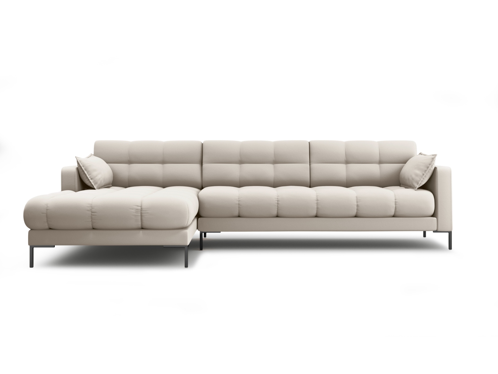 Micadoni Mamaia Hjørnesofa – Beige & Sort Metal