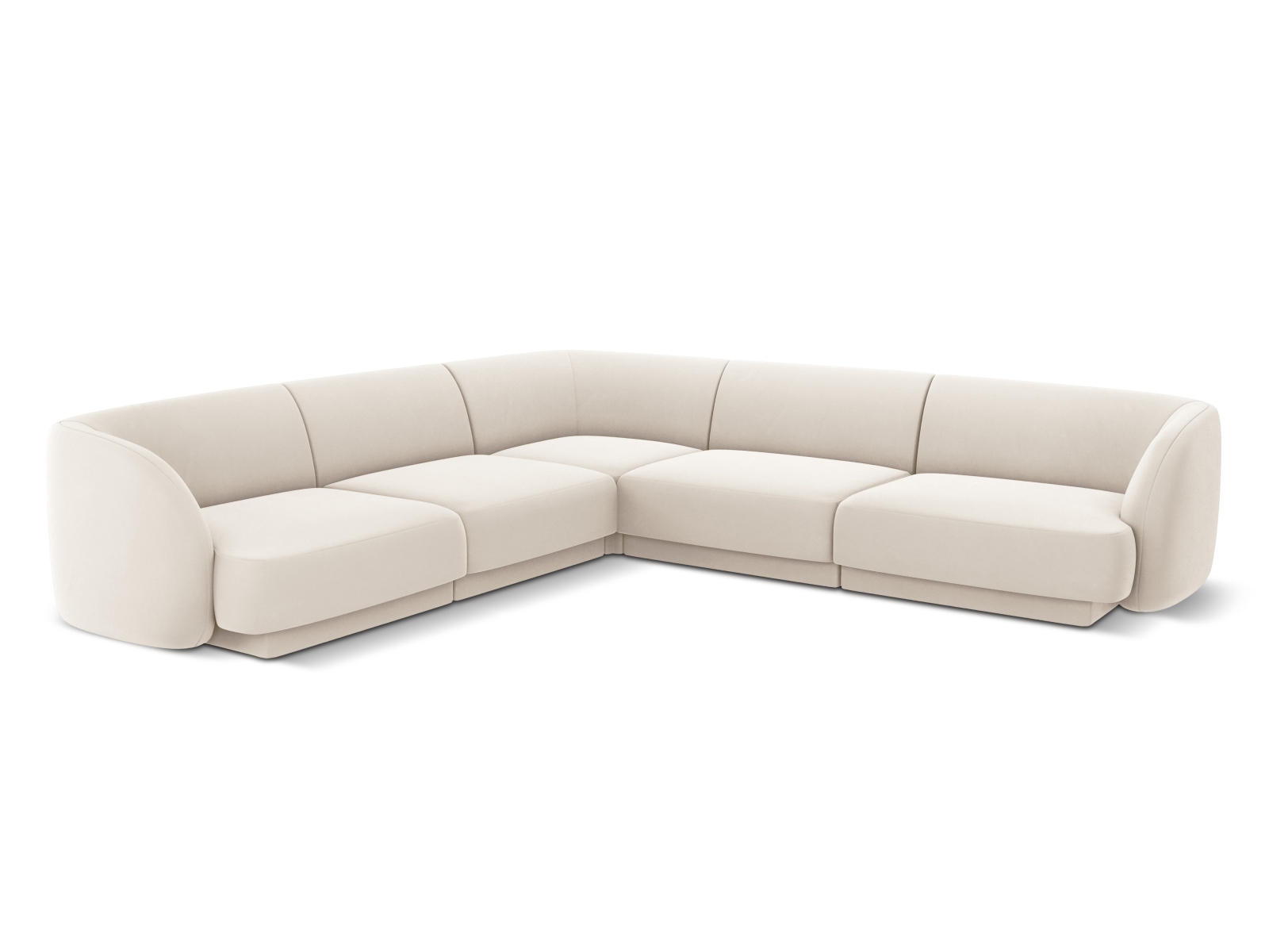 Micadoni Miley Symmetrisk Hjørnesofa i Beige Fløjl - Stilfuld Elegance