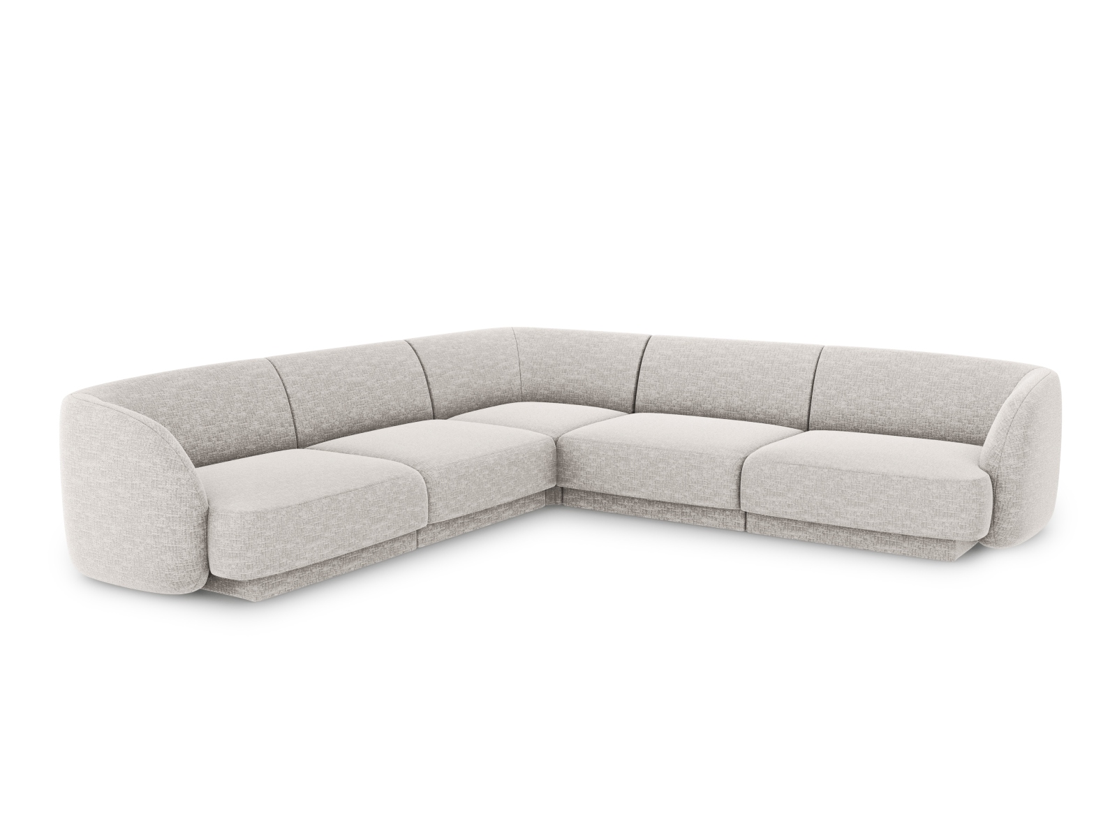 Micadoni Miley Symmetrical Hjørnesofa    Sæder Grå Chenille   Sort Plast