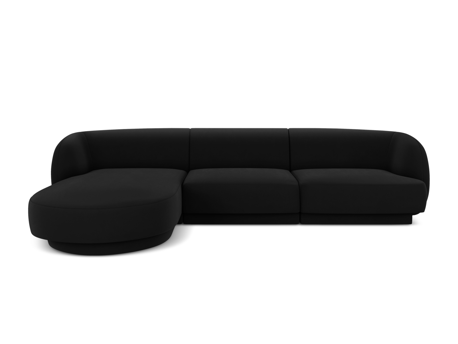 Micadoni Miley Hjørnesofa Venstre – Elegant Sort Fløjl