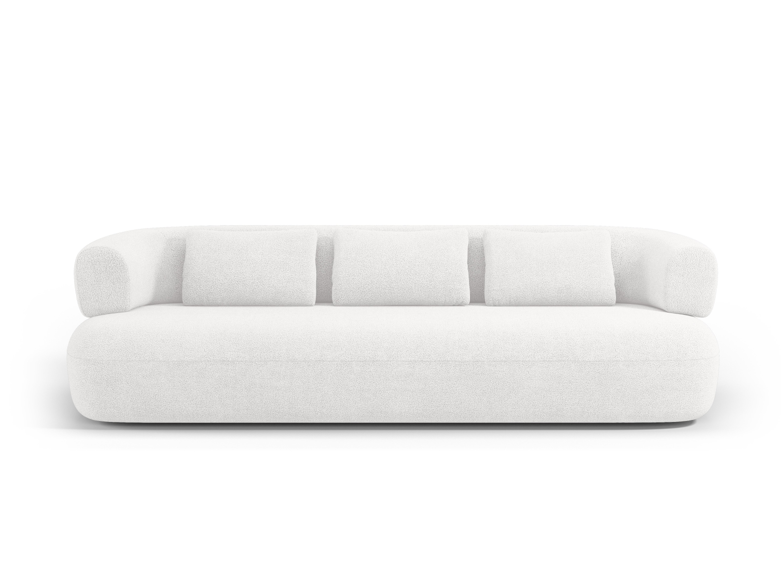 Micadoni Jenny Sofa    Sæder Hvid Bouclé   Sort Plast