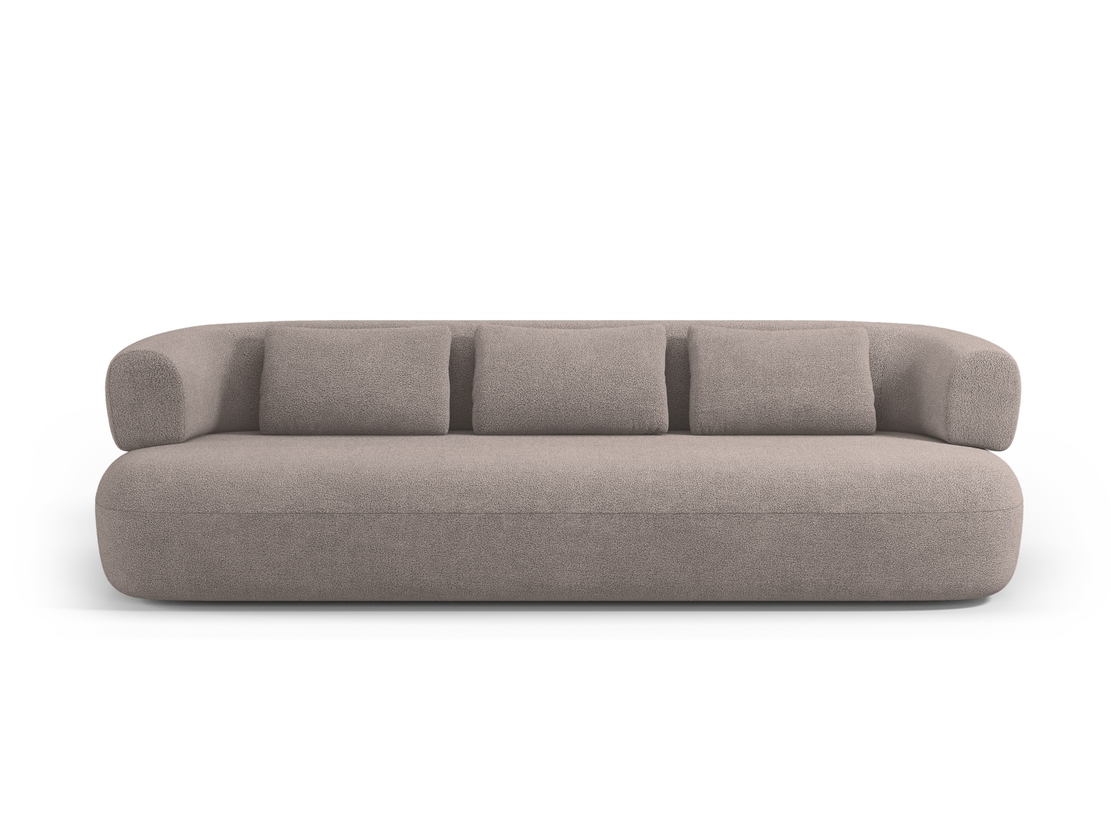 Micadoni Jenny Sofa    Sæder Brun Bouclé   Sort Plast