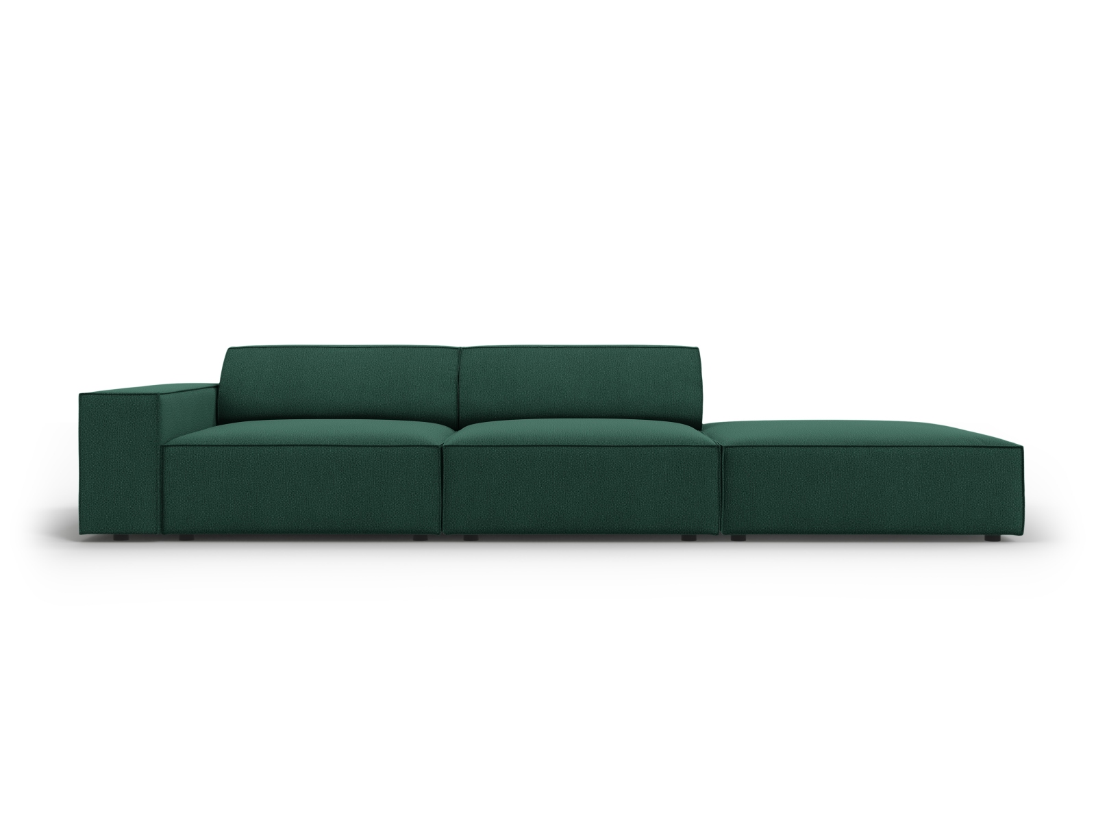 Micadoni Jodie Sofa – Højre, Grøn Stof & Sort Plasttilbud!