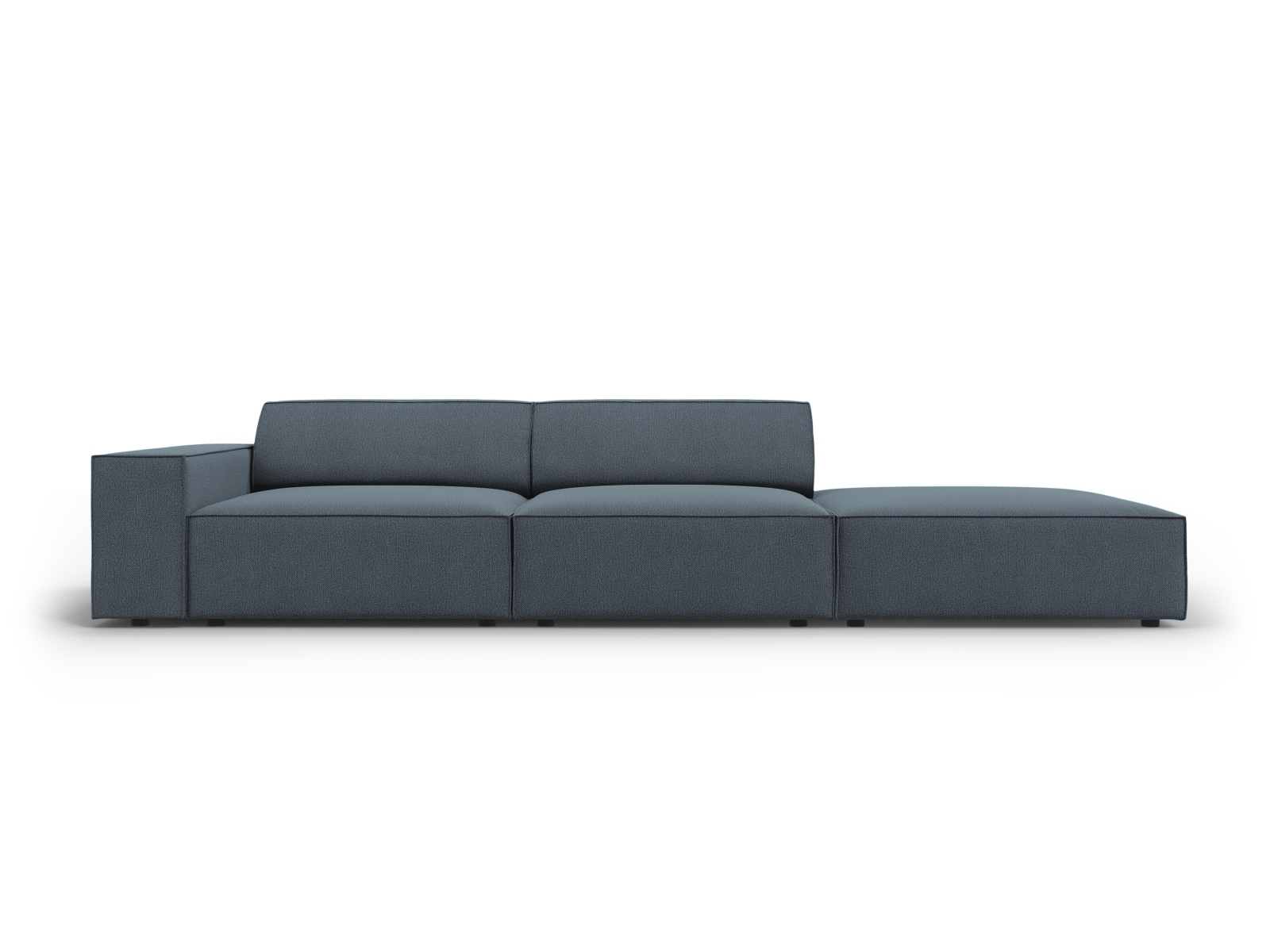 Micadoni Jodie Sofa - Højre, Blå Stof & Sort Plast Tilbud!