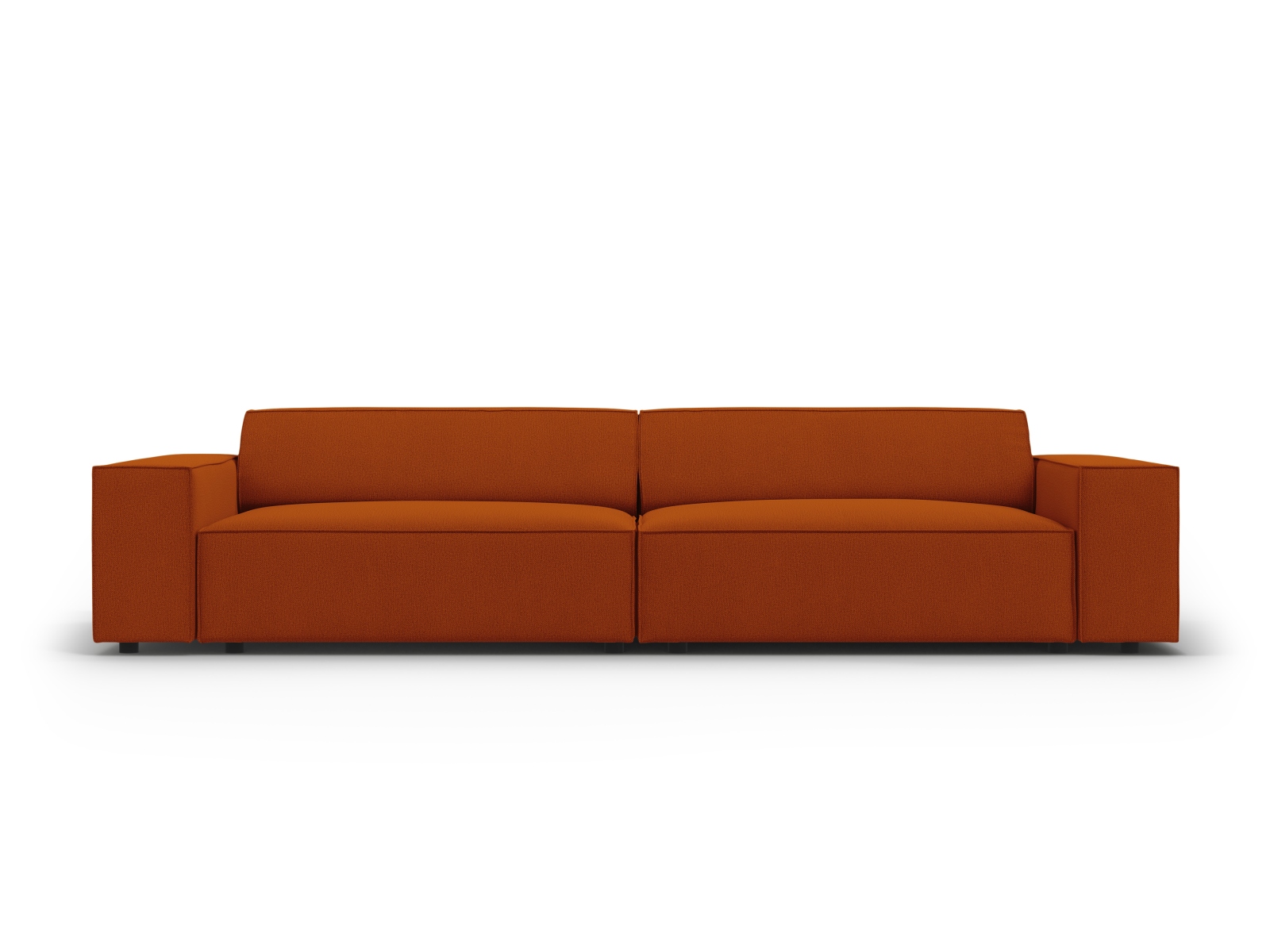 Micadoni Jodie Sofa    Sæder Orange Stof   Sort Plast