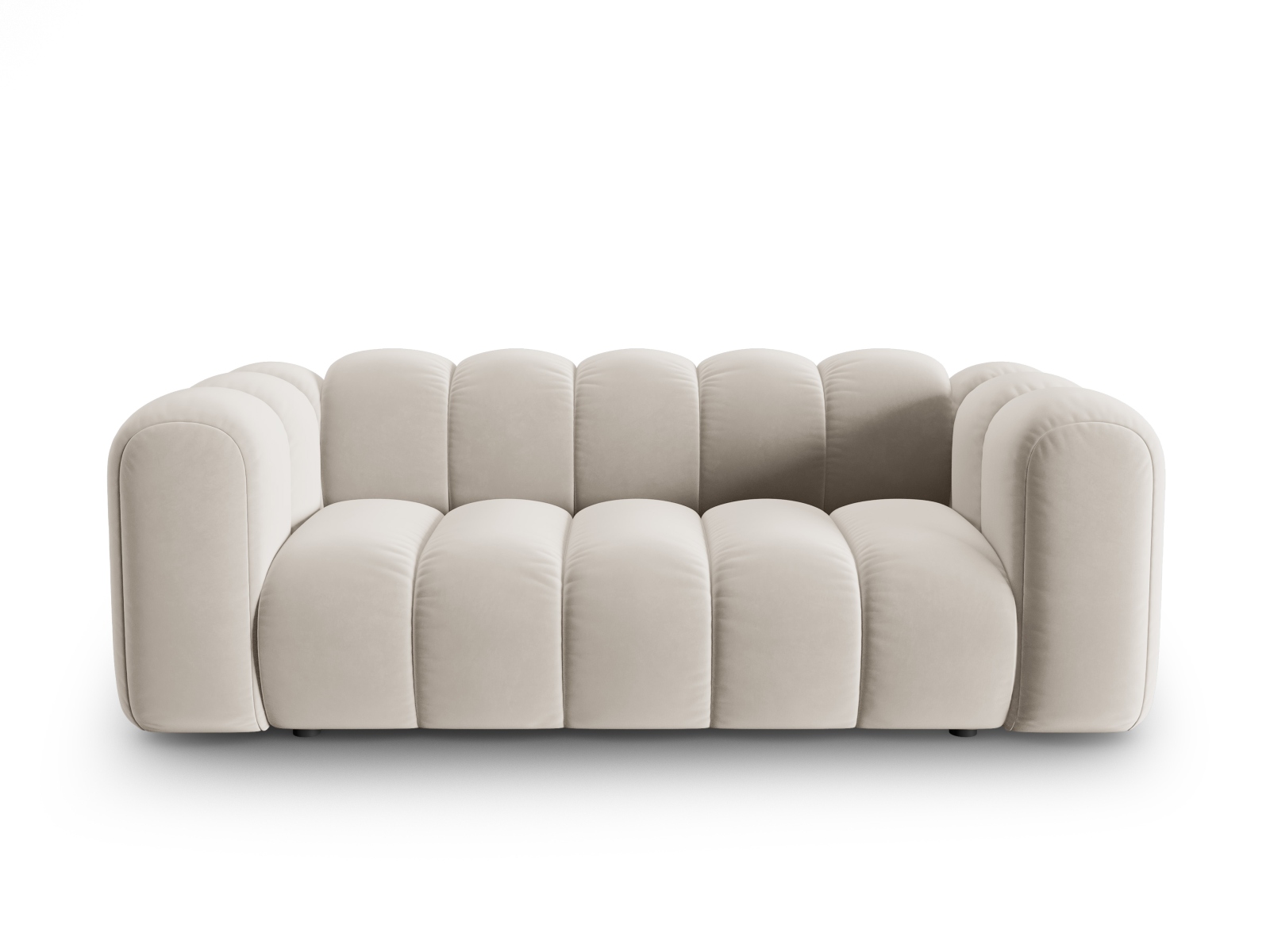 Micadoni Lupin Sofa    Sæder Beige Fløjl   Sort Plast
