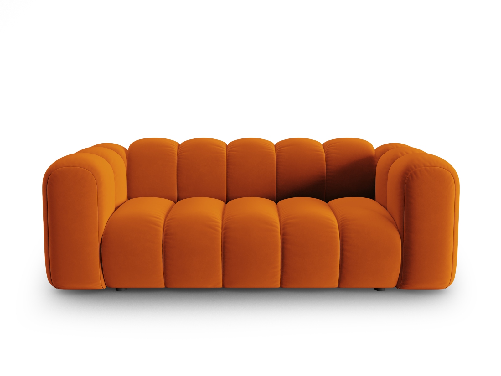 Micadoni Lupin Sofa    Sæder Orange Fløjl   Sort Plast