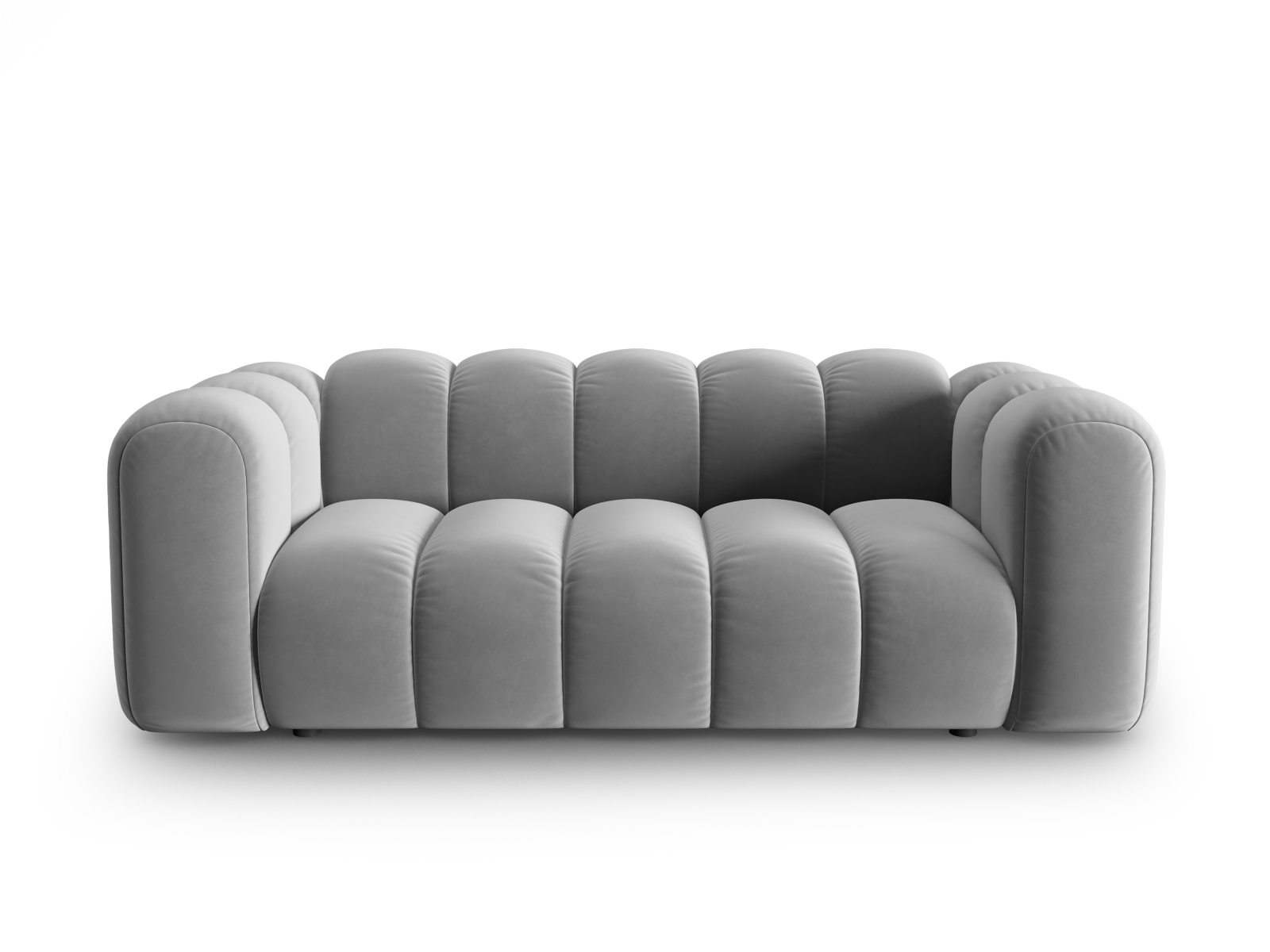 Micadoni Lupin Sofa    Sæder Grå Fløjl   Sort Plast
