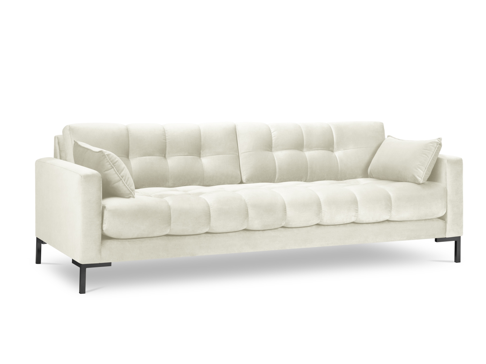 Micadoni Mamaia Sofa    Sæder Beige Fløjl   Sort Metal