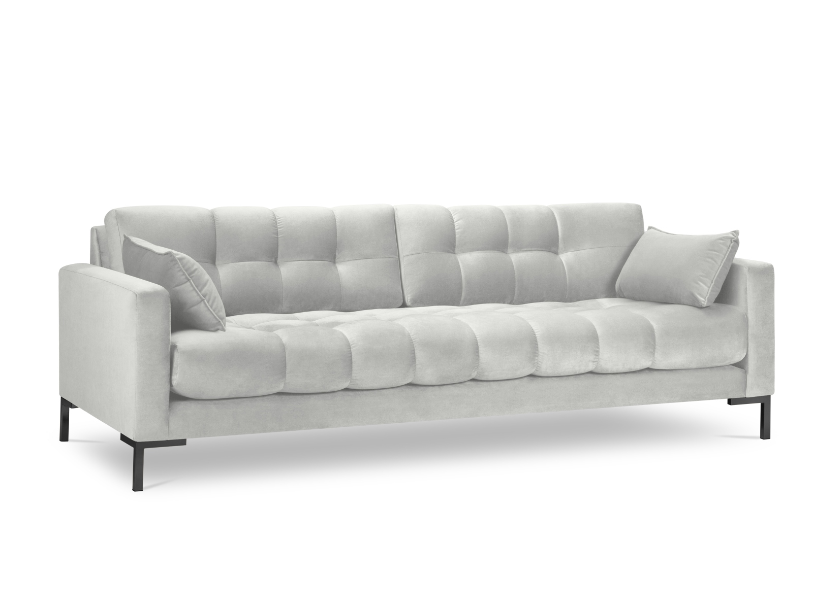Micadoni Mamaia Sofa    Sæder Sølv Fløjl   Sort Metal