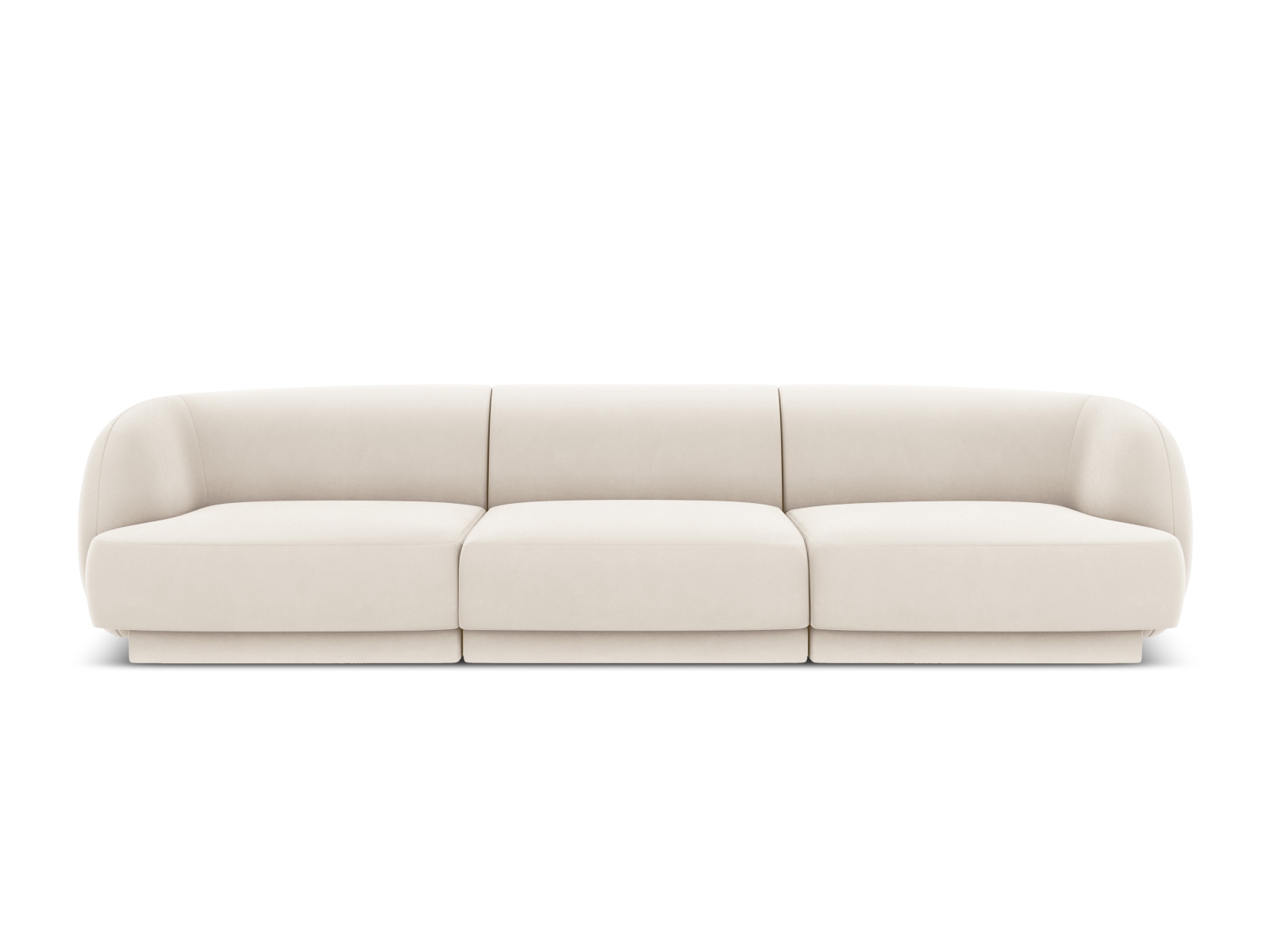 Micadoni Miley Sofa    Sæder Beige Fløjl   Sort Plast