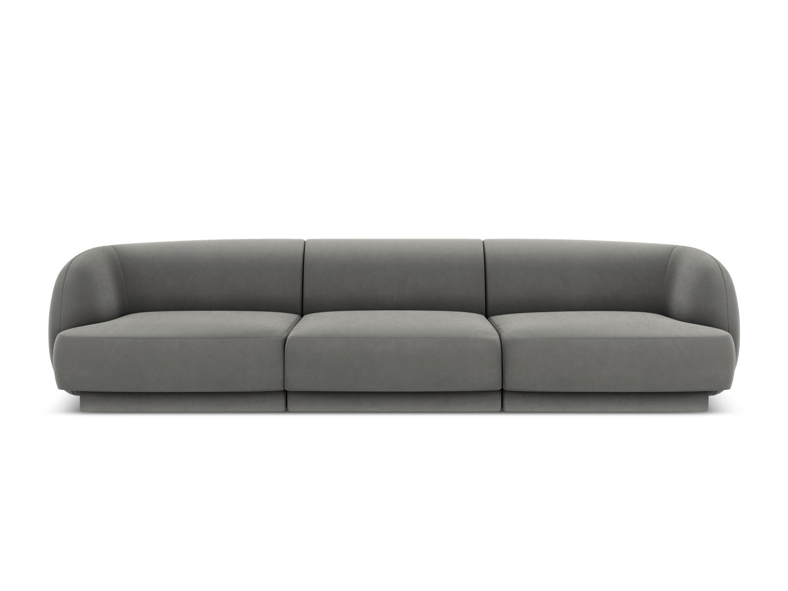 Micadoni Miley Sofa    Sæder Grå Fløjl   Sort Plast