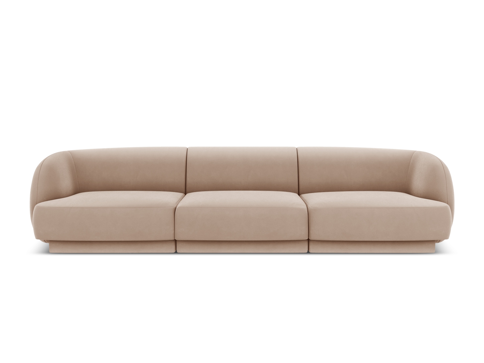 Micadoni Miley Sofa    Sæder Brun Fløjl   Sort Plast
