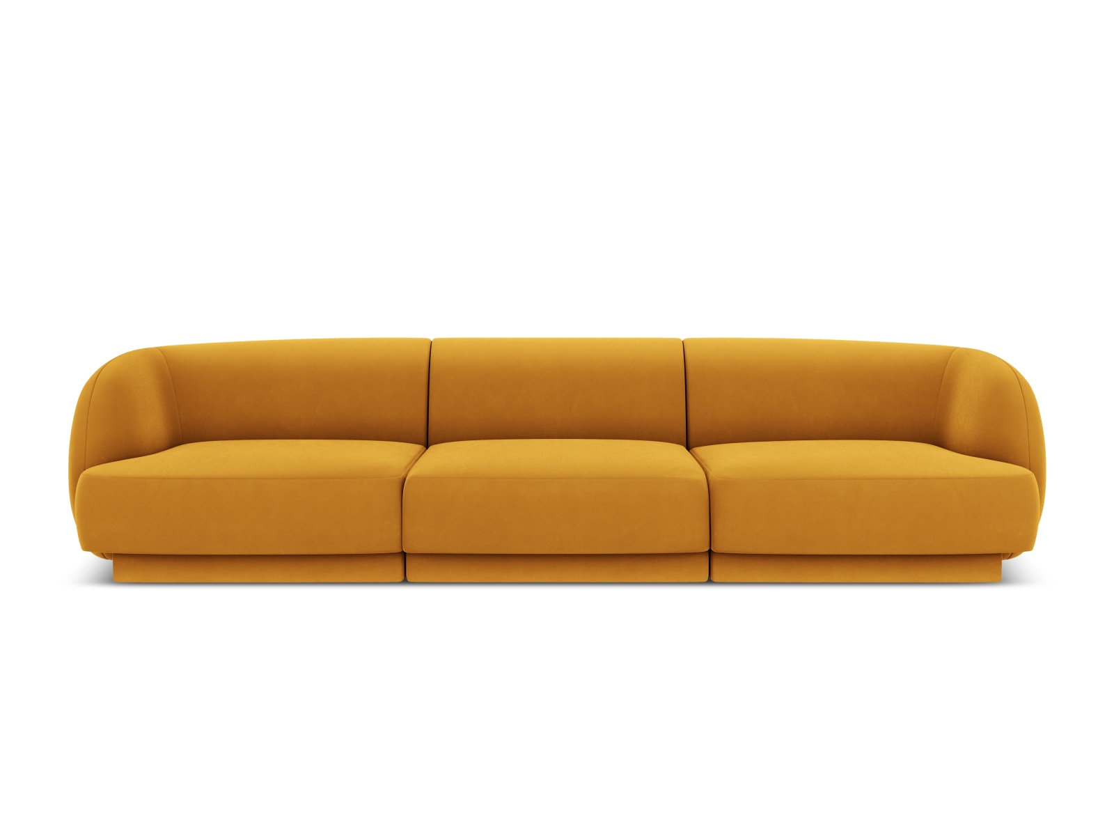Micadoni Miley Sofa    Sæder Gul Fløjl   Sort Plast