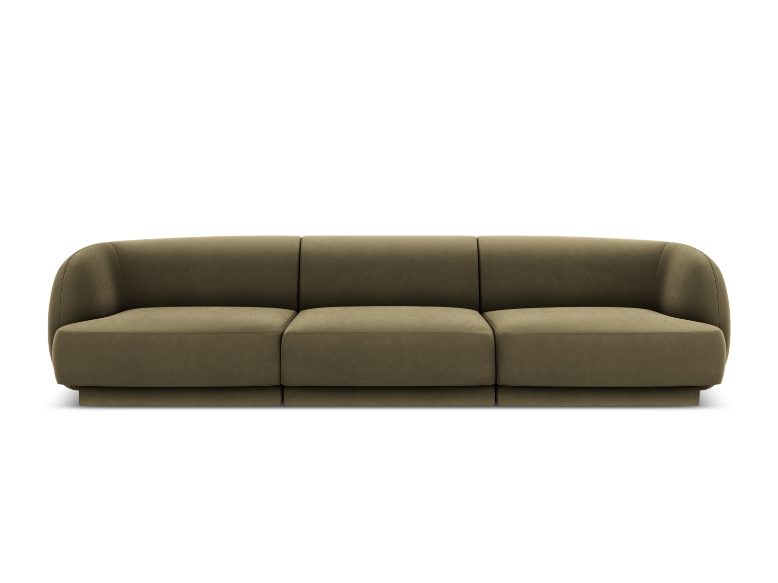 Micadoni Miley Sofa    Sæder Grøn Fløjl   Sort Plast