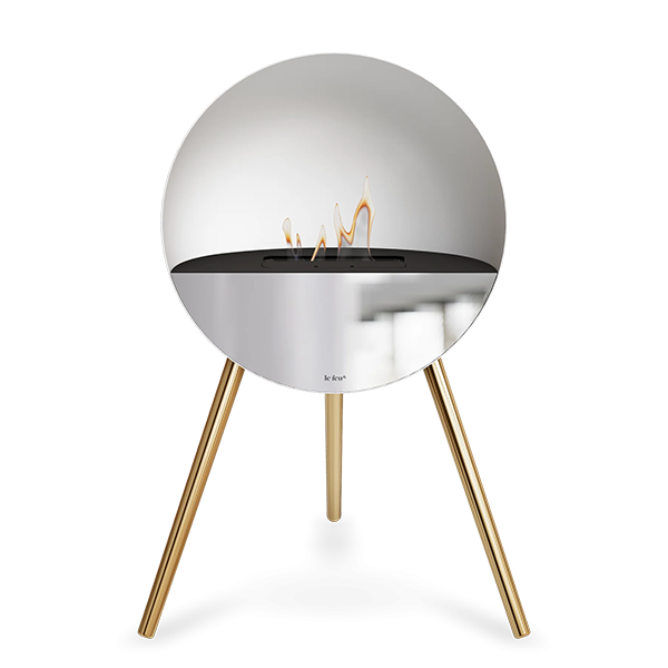 Le Feu Eye Bioethanolpejs - Hvid med Rose Gold Ben