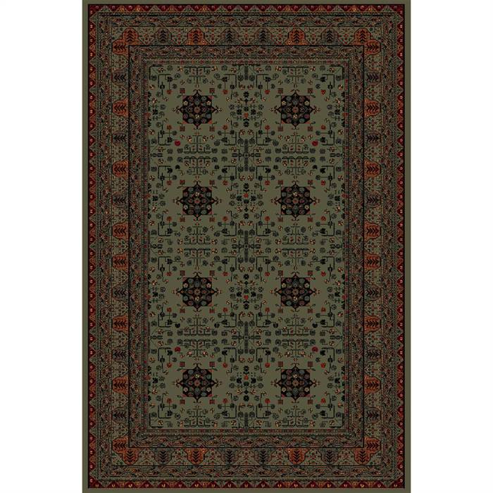 Elegant Grøn Uldtæppe til Stuen – Napoleons Design