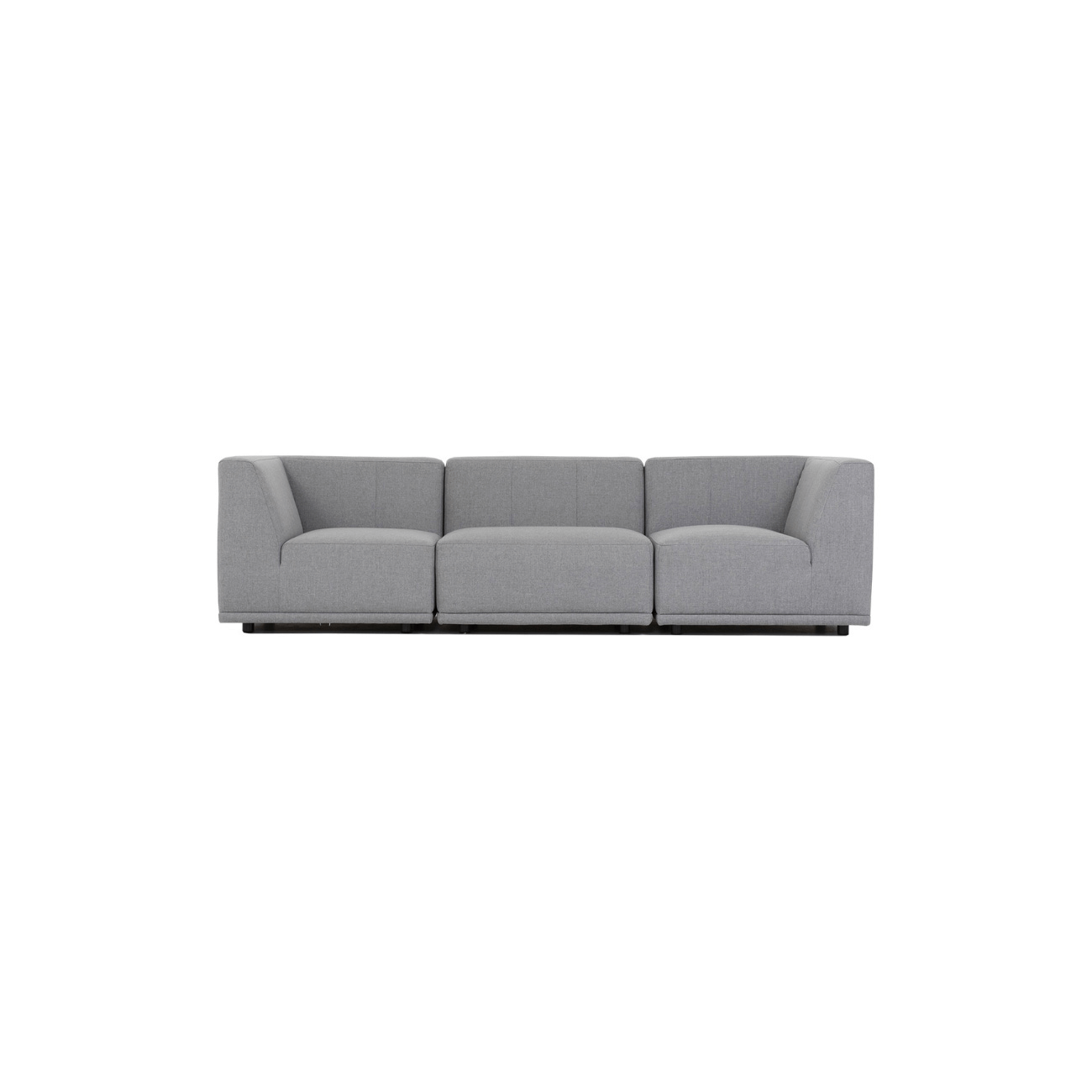 New York Modulsofa - Lysegrå Polyester og Sort Plastik