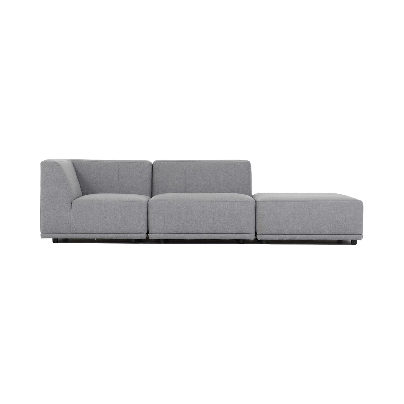 New York Chaiselongsofa - Tre Moduler i Lysegrå Stof