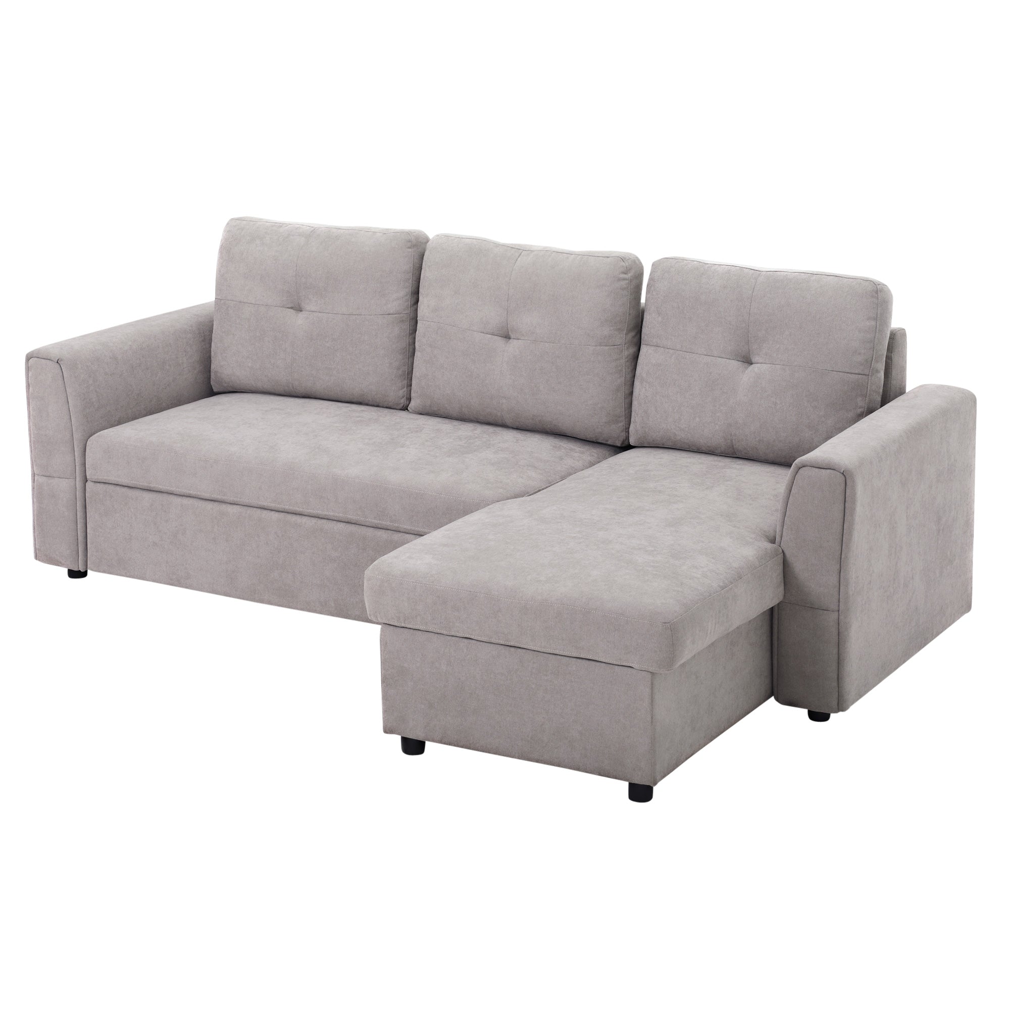 Elegant grå sovesofa med chaiselong til dit hjem