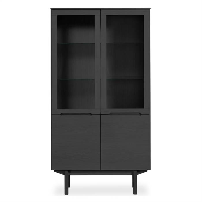 Elegant Skovby SM307 Vitrine i Lakeret Sort Eg – Fantastisk Tilbud!